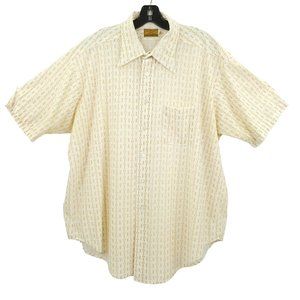 Jon Maurice Knit Essley READ STAINS Mens Camp Shirt Sz 18 2XL Vtg 70s Rockabilly